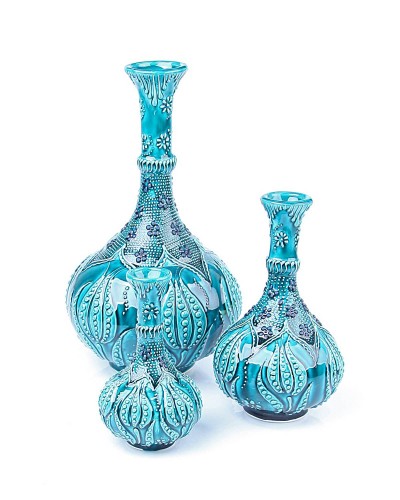 Seramik Dekoratif Turkuaz 3 Lü Set Seramik Dekoratif Turkuaz 3 Lü Set
